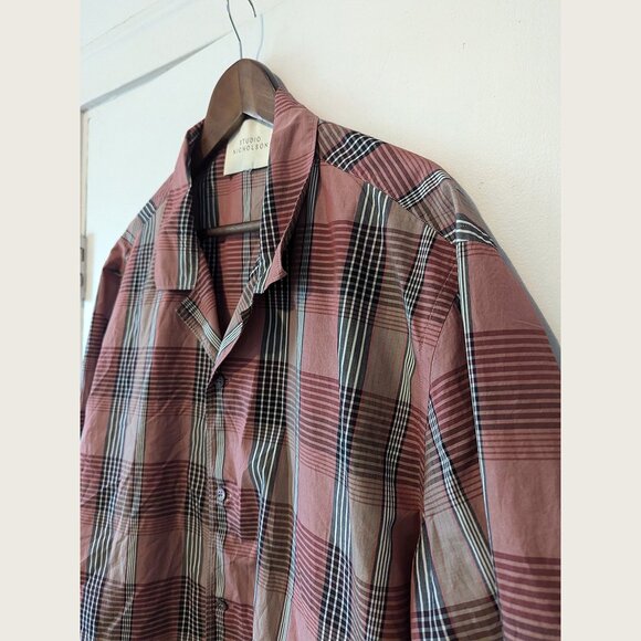 STUDIO NICHOLSON - Oversized short sleeve check shirt - Fits XL - Picture 2 of 6